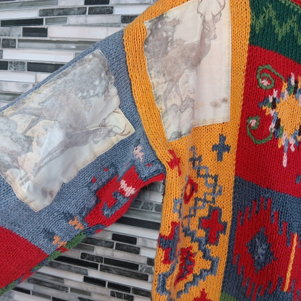 Colorful Patchwork Sweater Cambridge Country Stor… - image 4